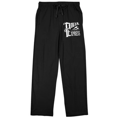 Polar Express Train Vector Art Men's Black Sleep Pajama Pants - Image 7