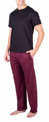 SLEEPHERO Men's Short Sleeve Henley And Pant Pajama Set - Image 6