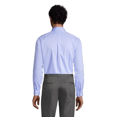 Lands' End School Uniform Men's Long Sleeve No Iron Pinpoint Dress Shirt