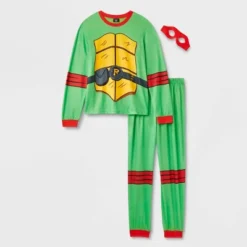 Adult Teenage Mutant Ninja Turtles Raphael Halloween Matching Family Pajama Set + Mask - Green