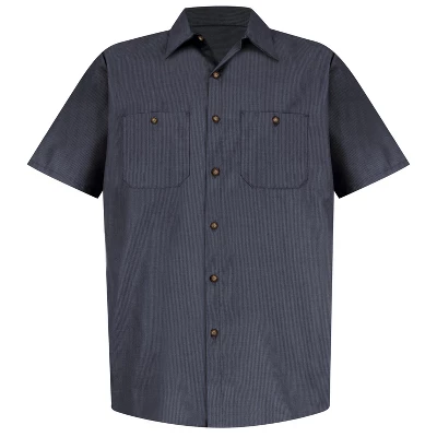 Red Kap® Men's Short Sleeve Geometric Microcheck Work Shirt - Image 3