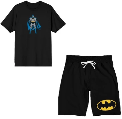 Batman Power Pose Men's Short Sleeve Shirt & Sleep Shorts Set - Image 4