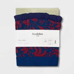 Men's Floral Print Boxer Briefs 2pk - Goodfellow & Co™ Blue/Red