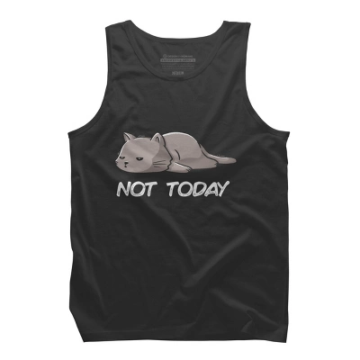 Men's Design By Humans Not Today Cat By EduEly Tank Top - Image 5