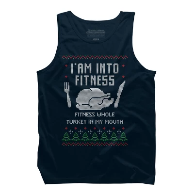 Men's Design By Humans Fitness Whole Turkey Ugly Christmas Sweater By Shirtpublic Tank Top - Image 5