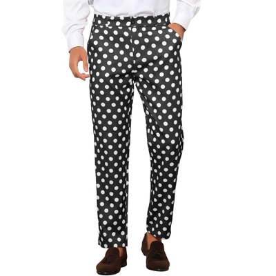 Lars Amadeus Men's Regular Fit Flat Front Polka Dots Printed Pants - Image 6