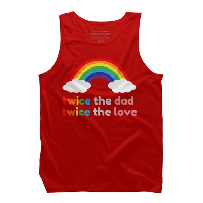 Design By Humans Rainbow Twice The Dad & Love By Tank Top - Image 4