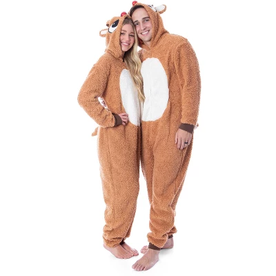 Rudolph The Red Nosed Reindeer Unisex Adult Fleece Union Suit Pajama Sleepwear - Image 5