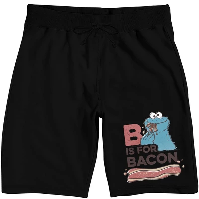 Sesame Street B Is For Bacon Men's Black Sleep Pajama Shorts - Image 6