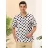 Lars Amadeus Men's Summer Polka Dots Button Down Short Sleeves Hawaiian Shirts
