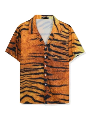 Lars Amadeus Men's Animal Print Shirt Short Sleeves Button Up Casual Print Shirts - Image 7