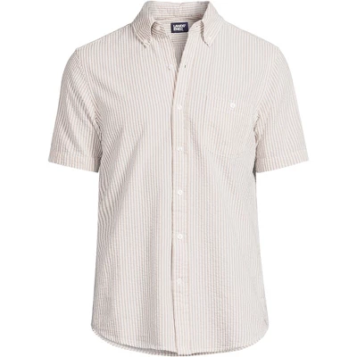 Lands' End Men's Traditional Fit Short Sleeve Seersucker Shirt - Image 17