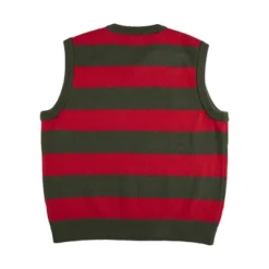 Nightmare On Elm Street Men's Red And Green Striped Mohair Sweater Vest