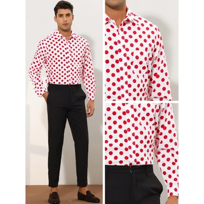 Lars Amadeus Men's Button Down Long Sleeve Casual Business Polka Dots Shirt - Image 4