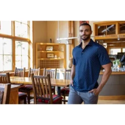 Cutter & Buck Virtue Eco Pique Tile Print Recycled Mens Polo Shirt