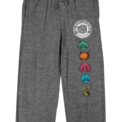 My Hero Academia Character Heads Men's Graphite Heather Sleep Pajama Pants