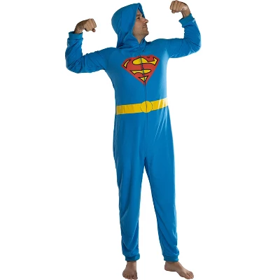 DC Comics Mens' Superhero Character Hooded Union Suit Footless Pajamas Costume - Image 4