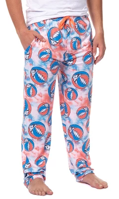 Grateful Dead Men's Allover Steal Your Face Logo Tie Dye Adult Pajama Pants - Image 4