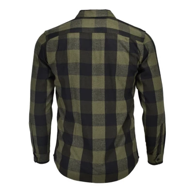 Burnside Men's Modern Fit Army Green Flannel Shirt