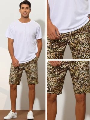 Lars Amadeus Men's Summer Regular Fit Animal Printed Shorts - Image 3