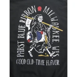 Pabst Blue Ribbon Milwaukee WI Good Old-Time Flavor Men's Black Long-Sleeve Sweatshirt