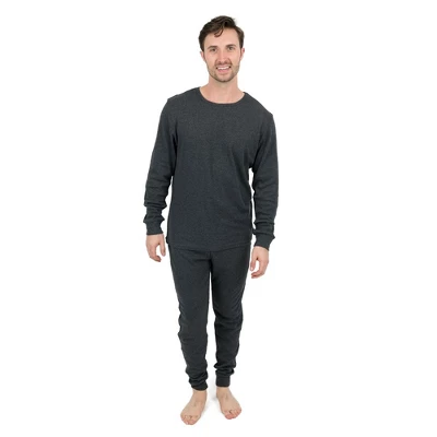 Leveret Mens Two Piece Cotton Solid Neutral Color Pajamas - Image 4