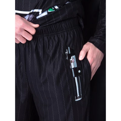 Star Wars Men's Darth Vader Costume Shirt And Pants Pajama Set With Cape Black - Image 2