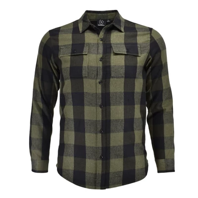 Burnside Men's Modern Fit Army Green Flannel Shirt - Image 3
