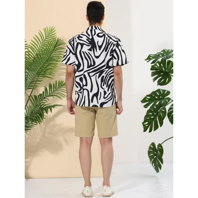 Lars Amadeus Men's Animal Print Shirt Short Sleeves Button Up Casual Print Shirts - Image 4