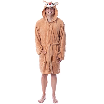 Rudolph The Red-Nosed Reindeer Adult Costume Character Bathrobe Robe - Image 3