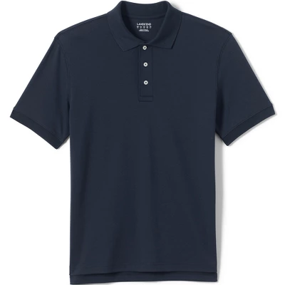 Lands' End School Uniform Men's Short Sleeve Tailored Fit Interlock Polo Shirt - Image 2