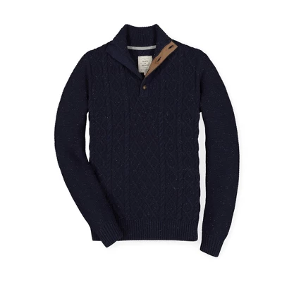 Hope & Henry Mens' Mock Neck Cable Sweater - Image 5