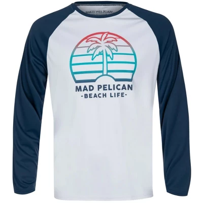 Mad Pelican Ombre Palm Shade Sun Kicker Raglan UV Long Sleeve T-Shirt - White - Image 4