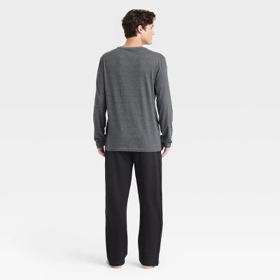 Hanes Premium Men's Striped Long Sleeve Pajama Set
