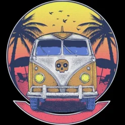 Men's Design By Humans My Skull Beach Van By Fathi_dhia Tank Top