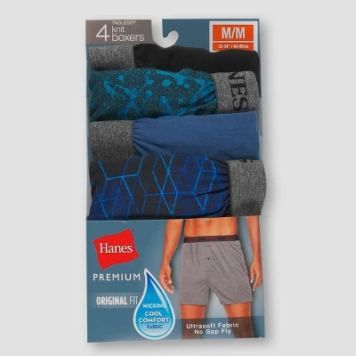 Hanes Premium Men's 4pk Knit Boxers - Colors May Vary