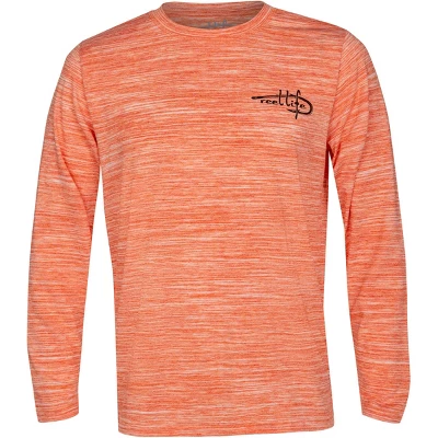Reel Life Coastal Performance Beach Bound Bronco Long Sleeve Shirt- Spicy Orange - Image 4