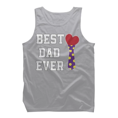 Men's Design By Humans Best Dad Ever Heart Tie By Sukhendu12 Tank Top - Image 7