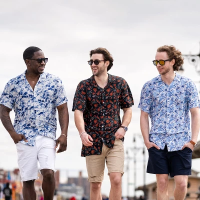 Mio Marino Mens Casual Button-Down Hawaiian Short Sleeve Shirt - Image 2