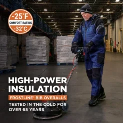 RefrigiWear Men's Frostline Insulated Bib Overalls With Performance-Flex