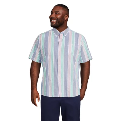 Lands' End Men's Traditional Fit Short Sleeve Seersucker Shirt - Image 18