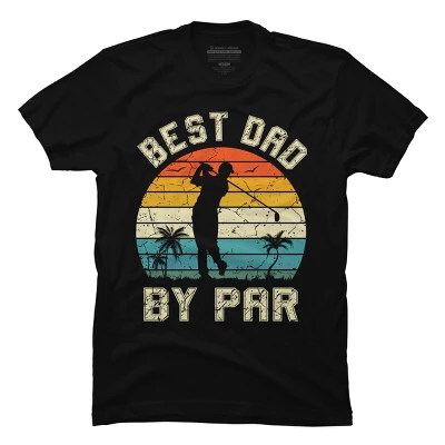 Men's Design By Humans Best Dad By Par Tropical Golf By T-Shirt - Image 2