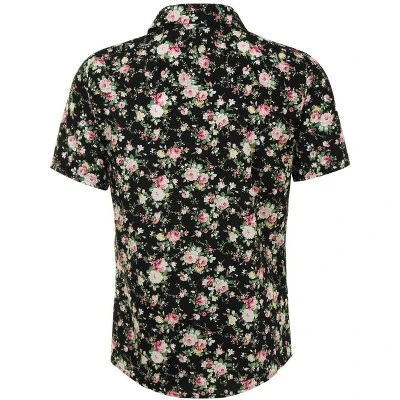 Lars Amadeus Men's Summer Floral Printed Short Sleeves Button Down Beach Hawaiian Shirt