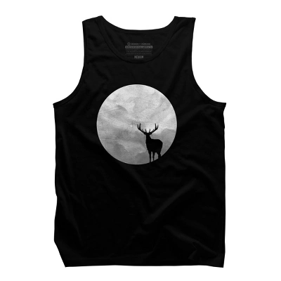 Men's Design By Humans Deer Moon By Expo Tank Top - Image 2