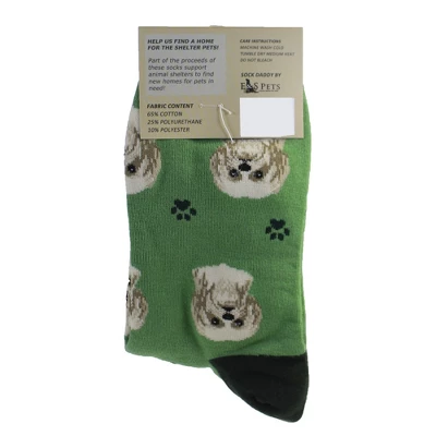 Novelty Socks 15.25" Tan Shih Tzu Socks Premium Quality E & S Pet - Socks
