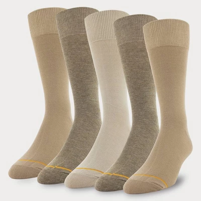 Signature Gold By GOLDTOE Men's Flat Knit Crew Socks 5pk - Image 3
