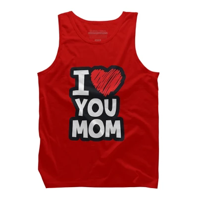 Men's Design By Humans I Love You Mom Heart By Solon2020 Tank Top - Image 3