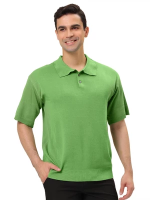 Lars Amadeus Men's Short Sleeves Solid Color Knitted Sports Golf Polo Shirts - Image 6