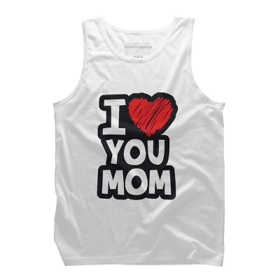 Men's Design By Humans I Love You Mom Heart By Solon2020 Tank Top - Image 5