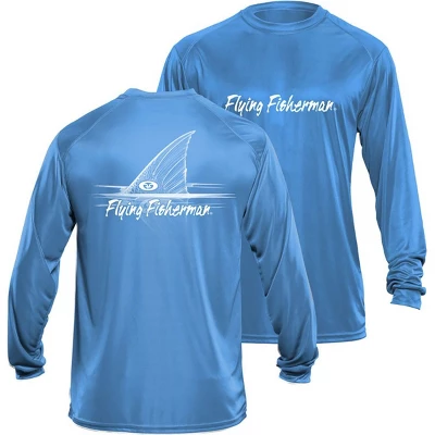 Flying Fisherman Redfish Performance Long Sleeve T-Shirt - Blue - Image 4
